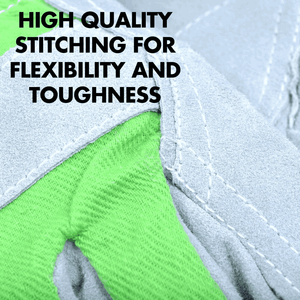 Guantes de Trabajo de Algodón Verde, Transpirables, Estilo Liso, para Uso en Exteriores, Primavera/Verano, de Algodón y Cuero, para Jardinería - Product Image 4