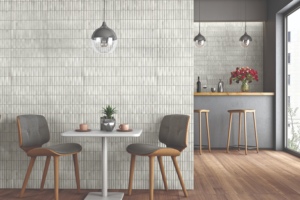 KITKAT SOFT SNOW Carreaux muraux en céramique brillants de qualité supérieure |   Design élégant blanc à texture linéaire |   100×300mm - Product Image 5