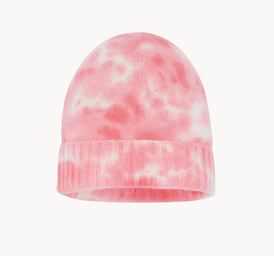 Bonnet en laine tie-dye automne-hiver 2026 avec franges rayées et pointes en fil torsadé, chaud et idéal pour les activités de plein air et les voyages - Product Image 1