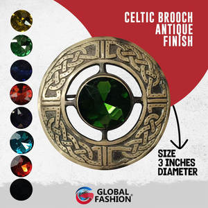 Broche para Kilt de Hombre con Piedras, Diseño Escocés a Cuadros, Estilo Celta, Chapado Antiguo, Joyería Vintage, Venta al por Mayor Personalizada 2026 - Product Image 3