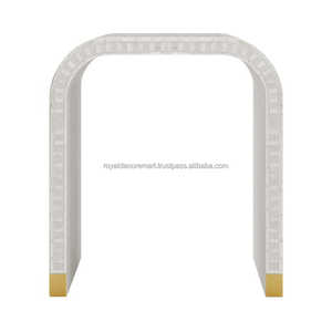 Nouvelle Table de chevet en nacre en forme de U avec base en laiton incrustation d'os Table de chevet table de chevet par Royal Decore Mart - Product Image 4