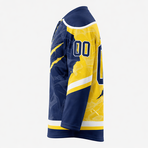 เสื้อฮอกกี้น้ำแข็งแบบใหม่ปี 2026 สไตล์ OEM ผลิตตามสั่งสำหรับนักกีฬามืออาชีพ ผ้าโพลีเอสเตอร์ ระบายอากาศได้ดี แห้งเร็ว คุณภาพสูง น้ำหนัก 220 กรัม สำหรับทุกเพศ - Product Image 3