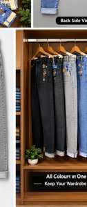 Jeans de Mezclilla para Hombre, Diseño Clásico con Bolsillos Redondos, Pantalones Casuales Elegantes, Corte Clásico, Costuras Resistentes, Cómodos para Uso Diario - Product Image 4