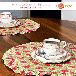 Modern Home Textile Floral Print Dining Placemats Luxury <b>Table</b> <b>Mat</b> for Hotels Airbnb Bulk Order Low Price - Product Image 2