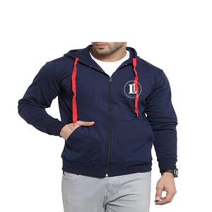 Sweat à capuche hybride zippé personnalisé pour homme, avec logo d'équipe, étiquette tactile, en molleton athlétique 100 % coton, respirant, idéal pour l'hiver et les loisirs - Product Image 1