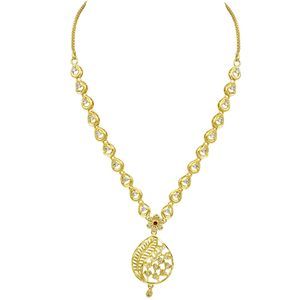 Colliers de mode en or plaqué 14K, 18K, 24K micronisé avec pierres AD et rubis, design traditionnel, ensemble de colliers courts pour mariée, vente en gros - Product Image 5