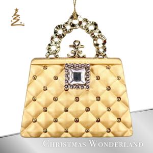 ของตกแต่งแขวนคริสต์มาส ปีใหม่ คุณภาพสูง ดีไซน์ไม่ซ้ำใคร สีเบจทอง ทำจากอะคริลิค รูปทรง 3 มิติ กระเป๋าถือ รองเท้าส้นสูง 2 มิติ ชุดเดรส - Product Image 2