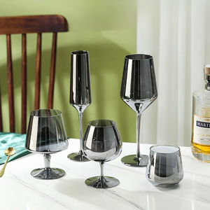 Modern Simple Model Room Wine Decoration Classic Design Lead-Free Silver Crystal Glass Electroplated Goblet Red Wine Glass - Product Image 1