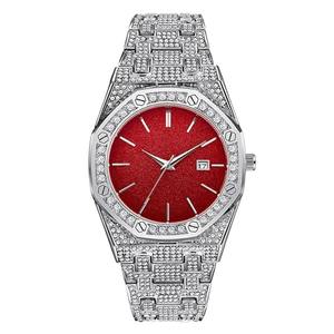 <b>Mens</b> Stainless Steel Analog <b>Watch</b> Full Diamond Plated Iced-Out Bling Timepiece with <b>Quartz</b> Movement 41mm Case Diameter - Product Image 5