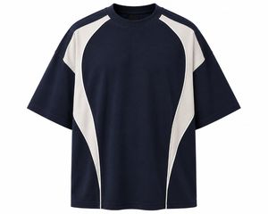 Men's Oversized Color Blocked T-Shirt <b>Raglan</b> Sleeve O-Neck Knitted Solid Design Contrast Trim Casual Style - Product Image 4