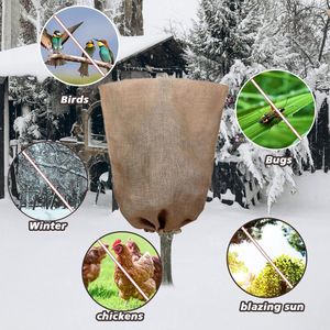 2 Confezioni di Sacchi Riutilizzabili in Iuta per Protezione Piante 23,6x31,5 47,2x70,8 Pollici Protezione dal Gelo per Alberi con Cordoncino e Cerniera per Esterni - Product Image 3