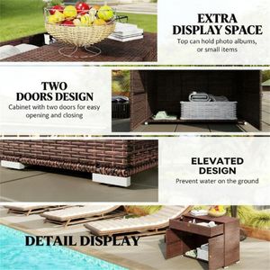 Armadio/Mobiletto da Esterno Marrone Misto con Ripiani - Product Image 4