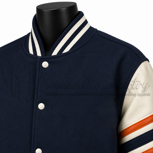Chaqueta Varsity de Lana al por Mayor con Mangas de Cuero PU, Chaqueta Letterman Personalizada - Product Image 6