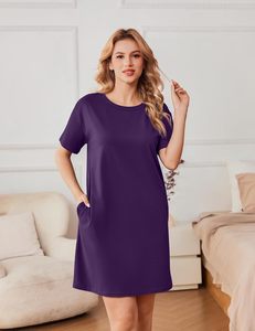 Chemise de nuit sans manches pour femmes, robe de nuit sexy à col en V, vêtements de nuit en satin de soie doux, légers, pour l'été, robe de nuit élégante - Product Image 2