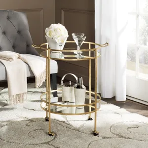 Premium Handmade Eco-Friendly Metal Decorative Storage Organizer Cart Strong Steel Construction Spacious Shelves Heavy Duty - Product Image 1