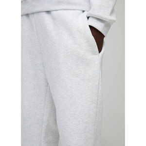 Pantalon de jogging mi-long personnalisé en molleton de coton avec logo, coupe oversize, jambe large droite, rayures incurvées, style décontracté pour homme, anti-plis, délavage clair - Product Image 6