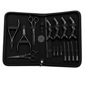Hair Extension Tools Kit Rose Gold Flat Beads Crimping Plier Gold Duckbill Sectioning <b>Clips</b> C-Shape Needles <b>Wig</b> Thread Stainless - Product Image 3