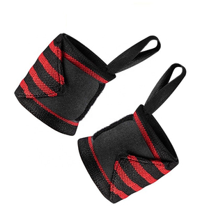 Bandes de poignet élastiques en polyester et nylon de haute qualité avec boucles pour le pouce et fermeture auto-agrippante, pour musculation, haltérophilie, style sportif, sangle de gym - Product Image 1