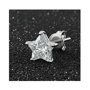 Pendientes de Diamante Cultivado en Laboratorio con Certificación GIA IGI, 3.0ct DEF VVS VS, Oro Fino de 925, Chapado en Plata de Ley, Regalo para Él y Ella - Product Image 1