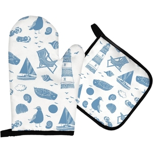 Gants de cuisine en coton tissé à pois, résistants à la chaleur pour micro-ondes, lavage à la main uniquement, pour la cuisson et le barbecue – Offre Spéciale - Product Image 3