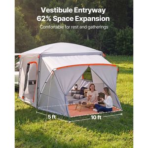 Tente de camping pour SUV pour 5 à 9 personnes, 13x10 pieds, tente de hayon 3 saisons avec fenêtres ventilées et double couche imperméable PU2000mm - Product Image 4