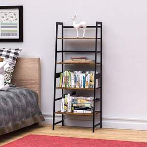 Modern 4-Tier Brown <b>Bookshelf</b> <b>Tall</b> Ladder Bookcase for Bedroom Living Room Office Open Modern Bookcase - Product Image 5