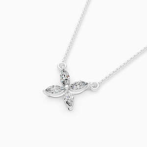 JEWELLERY PLANET - Colgante de Diamantes con Forma de Flor en Racimo para Mujer, Diamante Cultivado en Laboratorio de 0.39 Ct, Oro de 18K y Acero Inoxidable - Product Image 2