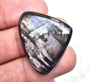 Cabochons en pierre naturelle d'hypersthène noir-gris de formes variées pour la fabrication de bijoux de guérison, disponibles dans toutes les tailles. - Product Image 5