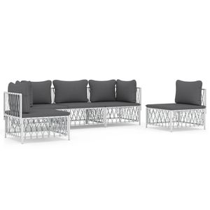 Set Lounge da Giardino Bianco e Grigio Scuro - Product Image 2