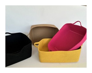 Multi Purpose Colorful Macrame Baskets Perfect For Makeup Skincare And Kitchen <b>Tabletop</b> Organizer And Decorative <b>Storage</b> - Product Image 1