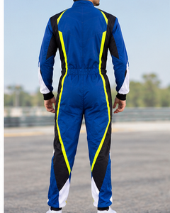 Men's Blue Windproof <b>Waterproof</b> Quick Dry Full Sleeve Color Blocked Polyester/Nylon <b>All</b> Seasons Motorcycle Racing Jacket - Product Image 4