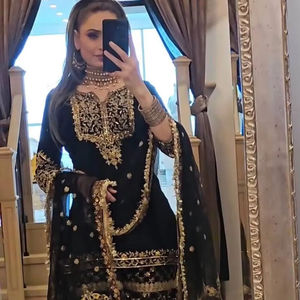 Ensemble Sharara de Luxe pour Femme 2026, Tenue de Soirée, Créateur, Broderie en Chiffon avec Strass, Robe de Mariage Pakistanaise, Occasion Formelle, Vente en Gros - Product Image 3