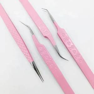 ชุดแหนบต่อขนตาสีชมพู ปลายสแตนเลสอย่างแม่นยำสำหรับการต่อขนตา - Product Image 2