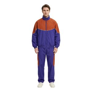 Conjuntos de Chaqueta Cortavientos de Poliéster y Nailon para Hombre, Color Naranja y Morado, Chaqueta Deportiva, Ajuste Atlético, para Correr, Entrenamiento, Ropa Deportiva Urbana - Product Image 1