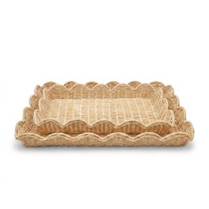 Funda Protectora para Refrigerador de Mimbre, Doble Uso, Plegable, Multifuncional, Rectangular, Borde Festoneado, Color Natural, Apilable, para Mesa - Product Image 2