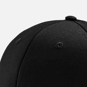<b>Black</b> 6-Panel <b>Baseball</b> <b>Cap</b> Adjustable Back Closure Unisex Casual Solid Color Twill Fabric Adult Hat - Product Image 6