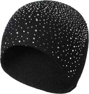 Nouveauté : Bonnet d'hiver en tricot uni avec bouton, 100% coton, impression numérique, style streetwear - Product Image 1