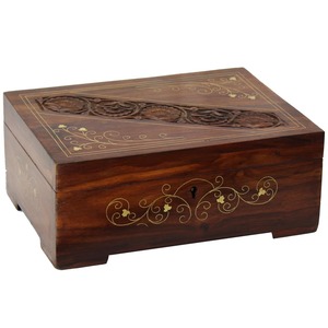 Boîte de rangement rectangulaire en bois avec couvercle, design minimaliste artisanal, 1 couche, finition bois naturel - Product Image 6