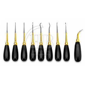 Ensemble d'élévateurs dentaires manuels en acier inoxydable, instruments dentaires réutilisables, poignée confortable, design raffiné - Product Image 5