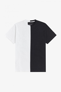 Wholesale Custom Mens Split Two Tone Color Half <b>Black</b> Half White <b>T</b> <b>Shirt</b> - Product Image 4