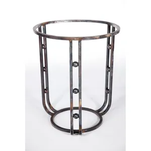 Scandinavian Metal Coffee Table with <b>Oak</b> Wood Top and Black Powder Coated <b>Frame</b> FurnitureRound Metal Coffee Table Industrial - Product Image 4