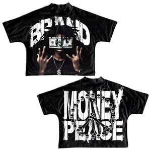 T-shirts pour hommes sur mesure, effet délavé, coupe courte, surdimensionnés, imprimés DTG, streetwear, manches courtes - Product Image 3