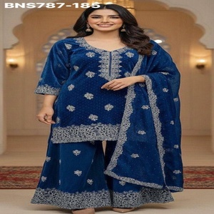 Conjunto de Traje Plazzo y Dupatta de Excelente Calidad, Especial para Eid, Hermoso, Crujiente, con Bordado, Venta al Por Mayor - Product Image 1