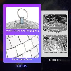 Set di 4 portachiavi con piccole sfere da discoteca da 7 pollici per decorazioni e specchi - Product Image 2