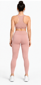 Ensemble de yoga pour femmes, couleur unie, soutien-gorge de sport à bretelles, short taille haute, Pilates, gym, fitness, entraînement, vêtements de sport, deux pièces personnalisées - Product Image 2