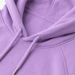 Sweat-shirt à capuche violet pour femme, couleur unie, en coton et fibre de bambou, polaire, manches longues, longueur normale, vêtements de sport d'automne - Product Image 4