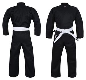 Kimono de BJJ Negro para Adultos Unisex, 100% Algodón, Corte Holgado, con Cinturón Blanco, Diseño Personalizado con Logotipo en la Espalda y el Cuello, Tela de 160g - Product Image 1
