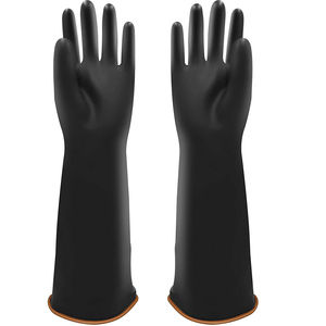 Guantes de Protección Industrial Negros, Resistentes a Ácidos y Álcalis, de Látex y Goma de 12 Pulgadas, 100 Gramos, Resistentes a Químicos, con Muñequera Elástica - Product Image 6