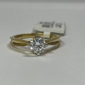 Anillo Exclusivo Premium con Diamante Redondo de 0.73 Ct, Oro Amarillo Sólido de 18K, Diamante Cultivado en Laboratorio, Certificado IGI VS, Anillo de Aniversario - Product Image 1