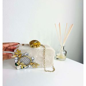 Eco-Friendly Resin Party Clutch for Ladies Elegant Fashion <b>Purse</b> Crystal Accessory - Product Image 6